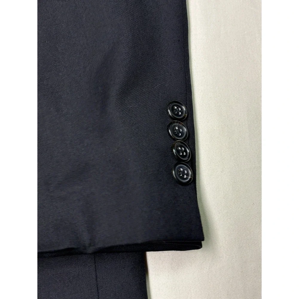 Lauren Ralph Lauren Mens 2-Piece Suit Black Wool Blend 44R W40 L28 Jacket Pants